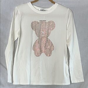 NWT Long Sleeve Rhinestone Studded Teddy Bear Shirt